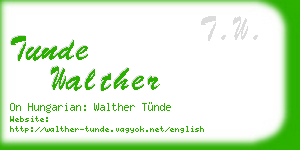 tunde walther business card